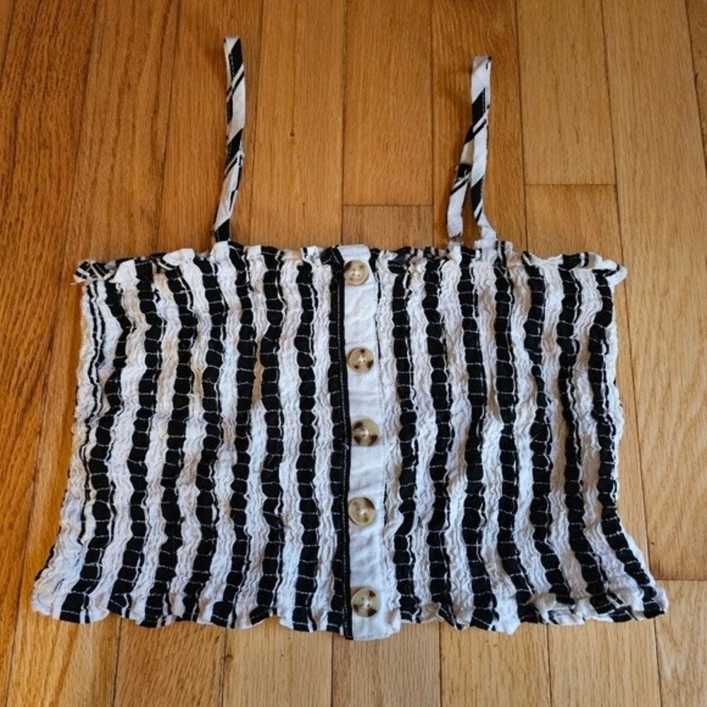 Active USA Black & White Tank Top Size S